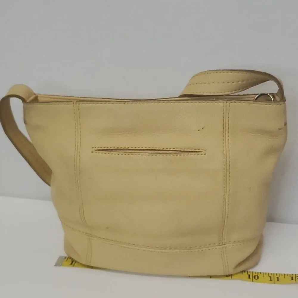 The Sak De Young Yellow Pebble Leather Hobo Shoulder Bag Top Zip